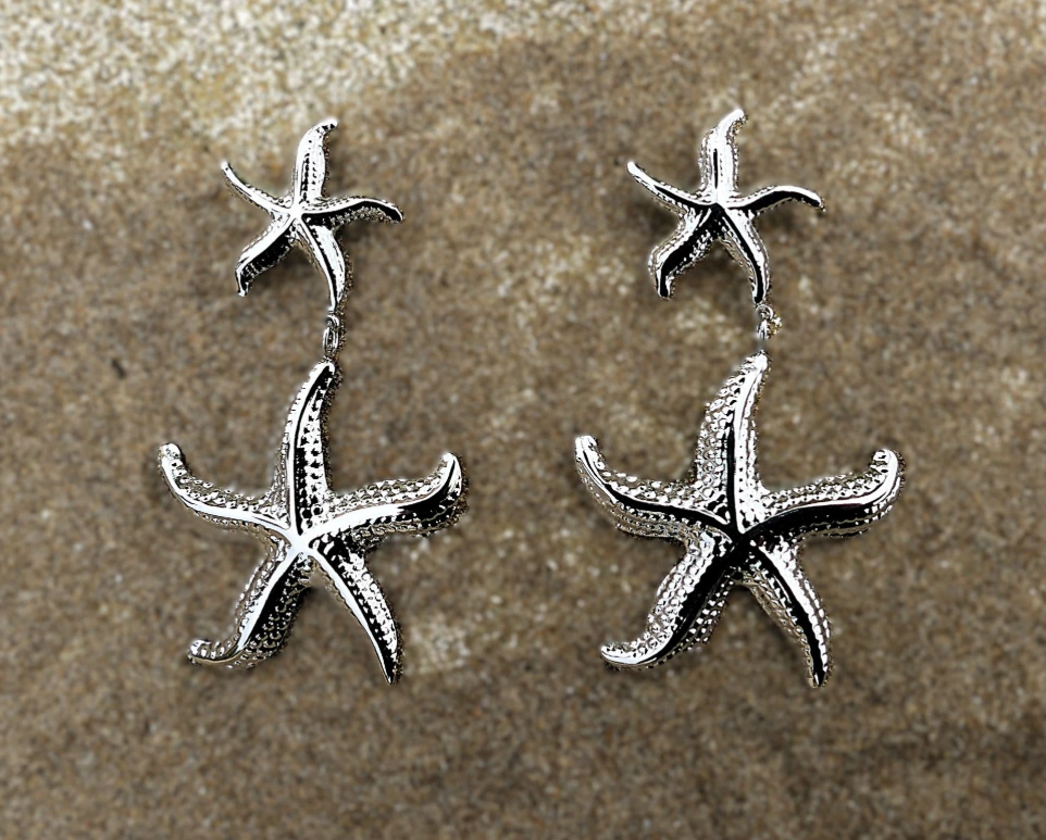 PENDIENTES ESTRELLITAS DE MAR (Color Plata)